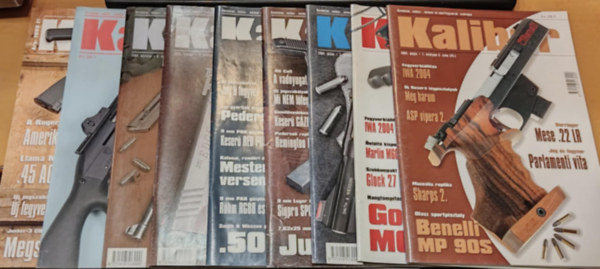 Kalm�r Zolt�n - 9 db Kaliber (�nv�delmi, vad�sz-, katonai �s sportfegyverek szaklapja), sz�rv�nysz�mok (Lapsz�mok a term�klapon)(Direx Media Kft.)