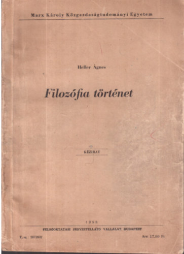 Heller �gnes - Filoz�fia t�rt�net - k�zirat
