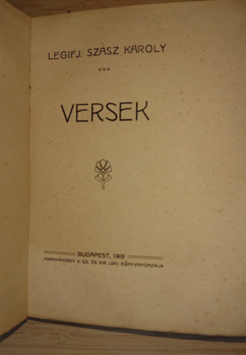 legifj. Szász Károly - Versek