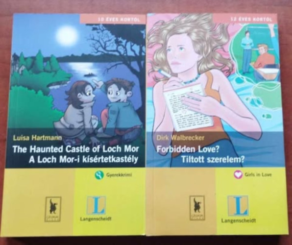 Luisa Hartmann Dirk Walbrecker - 2db Kétnyelvű olvasmányok - másképp:Forbidden Love? - Tiltott szerelem?+ Könyv 1 db E-könyv Antikvár Idegen nyelvű Hangoskönyv Film Zene The Haunted Castle of Loch Mor - A Loch Mor-i kísértetkastély