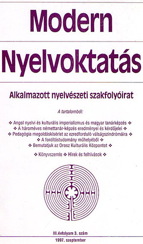 Szpe Gyrgy  (szerk.) - Modern nyelvoktats 1997. szeptember