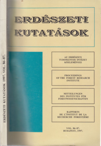 Fhrer Ern (szerk.) - Erdszeti kutatsok vol.86-87. (1997)