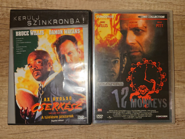 Bruce Willis - 2 klasszikus Bruce Willis f�szerepl�s�vel (DVD): Az utols� cserk�sz, 12 Monkeys (angol)