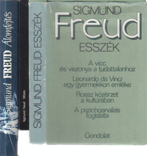 Sigmund Freud - 3 db. Freud k�tet (Essz�k + M�zes + �lomfejt�s)
