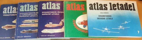 Vaclav Nemecek, Pavel T (Tyc) - 5 db Atlas Letadel: Dvoumotorov Obchodn letadla 7 + Jednomotorov Dopravn letadla 8 + Dvoumotorov pstov dopravn letadla + Dvoumotorov proudov a turbovrtulov dopravn letadla + trmotorov dopravn letadla