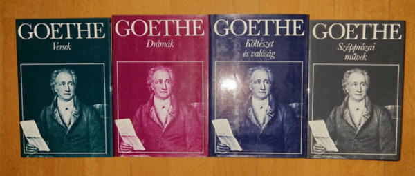 Johann Wolfgang von Goethe - 4 kötet Goethe válogatott műveiből: Költészet és valóság, Szépprózai művek, Versek, Drámák