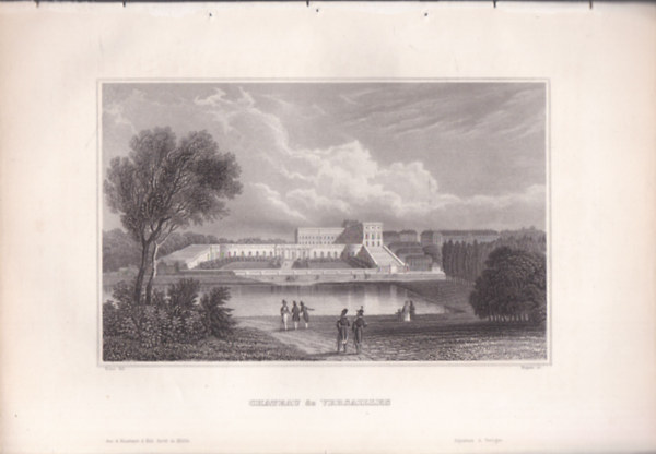 Chateau de Versailles (Versailles-i kastly, Franciaorszg, Eurpa) (16x23,5 cm mret eredeti aclmetszet, 1856-bl)