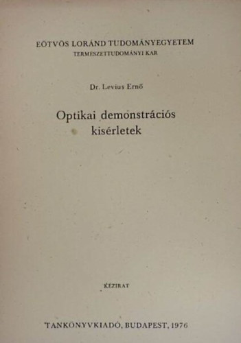 Levius Ern - Optikai demonstrcis kisrletek