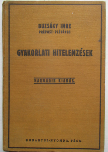 Gyakorlati hitelemzsek I.