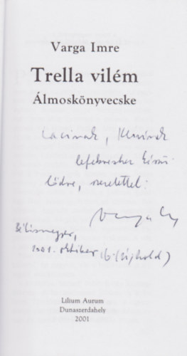 Varga Imre - Trella Vill�m - �lmosk�nyvecske
