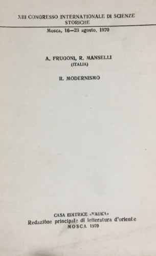 R. Manselli A. Frugoni - Il modernismo
