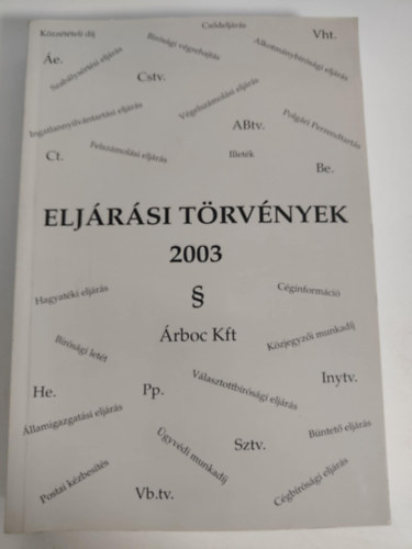Eljrsi trvnyek 2003.