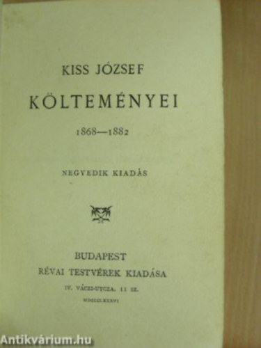Kiss József - Kiss József költeményei 1868-1882