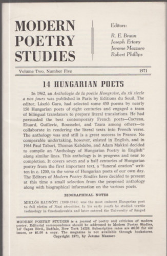 Modern Poetry Studies - 14 Hungarian Poets