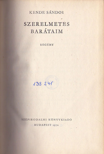 Kende S�ndor - Szerelmes bar�taim