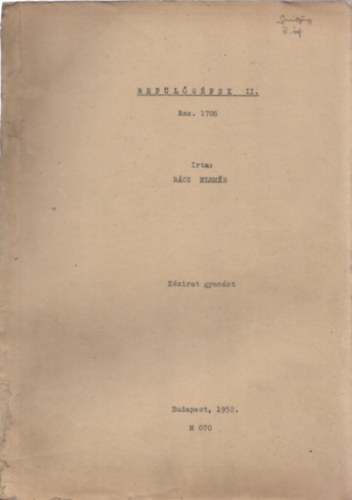 Rácz Elemér - Repülőgépek II. (kézirat gyanánt)