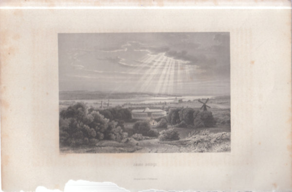 Sanssouci l�tk�pe - eredeti litogr�fia (metszet)