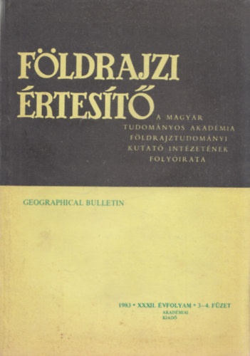 Fldrajzi rtest 1983/3-4. fzet (XXXII. vf.)