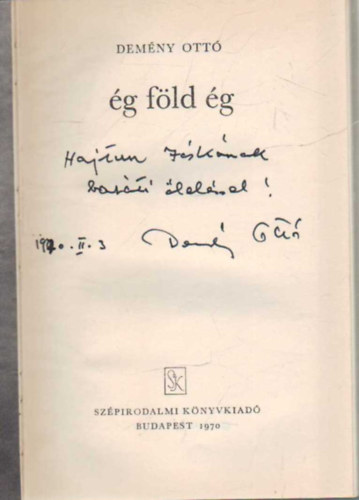 Dem�ny Ott� - �g f�ld �g- Versek