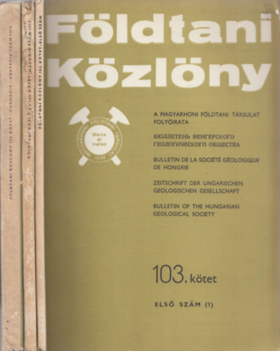Dank Viktor dr. - Földtani közlöny 1973/1-4. (teljes évfolyam, 3 kötetben)