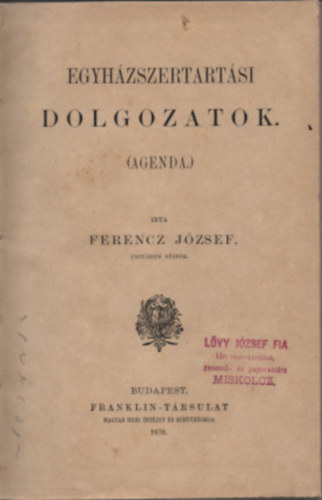 Egyhzszertartsi dolgozatok