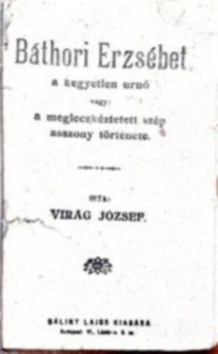 Virg Jzsef - Bthori Erzsbet a kegyetlen rn vagy a megleczkztetett szp asszony trtnete