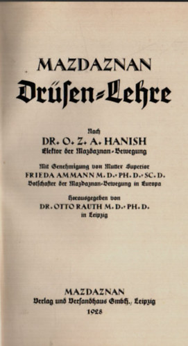 Mazdaznan - Drsen Lehre.