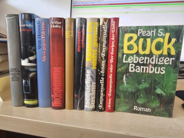 Frank Yerby, Willi Heinrich, Arthur Hailey, Konsalik, Jacqueline Susann, Emmanuelle Arsan, Pearl S. Buck Sidney Sheldon - 10db német nyelvű regény, KÖNYVMENTŐ AJÁNLAT: Jenseits von Mitternacht+ Costa verde+ Allein gegen Palermo+ Hochspannung+ Aus dem Nichts ein neues Leben+ Heimaturlaub+ Einnal ist nicht genug+ Emmanuelle 1-2+ Lebendiger Bambus