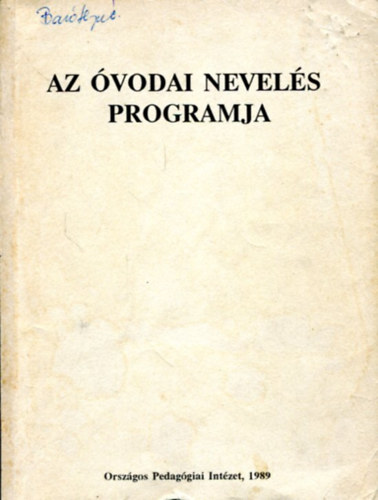 Orszgos Pedaggiai Intzet - Az vodai nevels programja