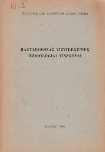 Dr. Goda L�szl� - Magyarorsz�g v�zvid�keinek hidrol�giai viszonyai