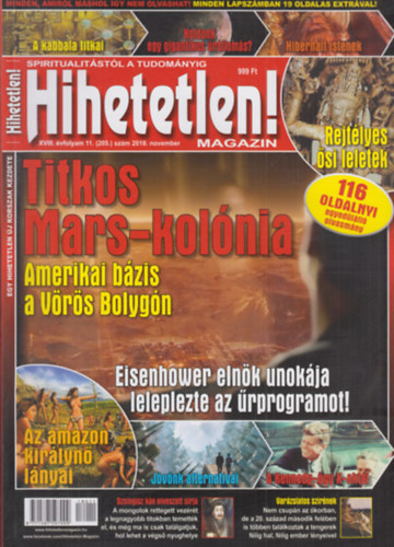 Szűcs Róbert (főszerk.) - Hihetetlen! magazin - XX. évfolyam 12. (230.) szám 2020. december