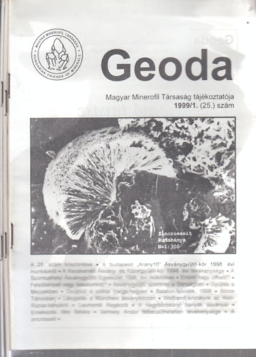 Geoda 1991/1-3. (teljes �vfolyam, 3 db. lapsz�m)- A Magyar Minerofil T�rsas�g t�j�koztat�ja