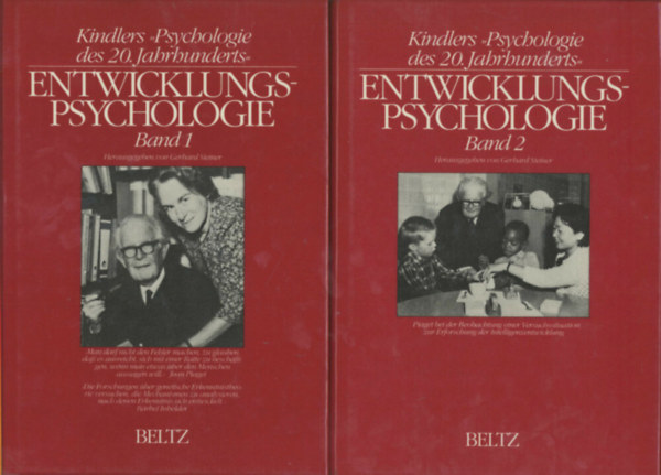 Steiner Gerhard - Kindlers Psychologie des 20. Jahrhunderts - Entwicklungspsychologie Band 1+2 (Kindler pszicholgija a 20. szzadban - Fejldsi pszicholgia nmet nyelven, kt ktetben)