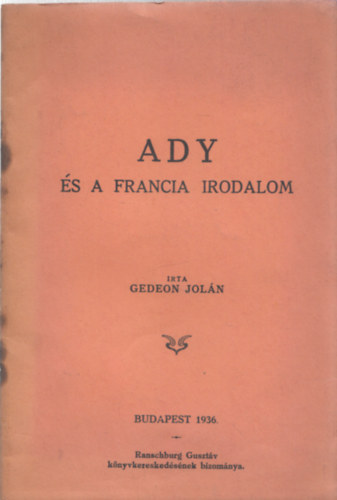 Gedeon Joln - Ady s a francia irodalom