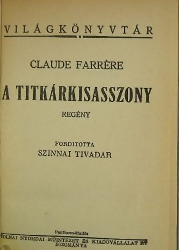 C.Farr�re - A titk�rkisasszony