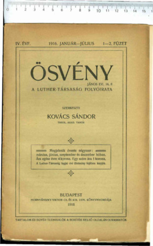svny - A Luther-trsasg folyirata 1916/1-2 fzet