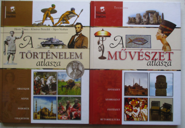 2 db Vilgunk kpekben : A trtnelem atlasza, A mvszet atlasza
