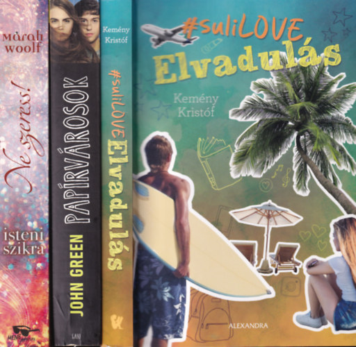 Marah Woolf, John Green, Kemény Kristóf - 3 db romantikus kötet (Ne szeress - isteni szikra + Papírvárosok + #sulilove Elvadulás)