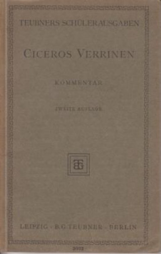 R.Heinze-A Krte - Ciceros Verrinen-kommentar