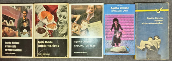 Agatha Christie - (5db) Agatha Christie krimi k�nyvcsomag: Gyilkoss�g mezopot�mi�ban / Temetni vesz�lyes / Paddington 16.50 / Harmadik l�ny / Holttest a k�nyvt�rszob�ban