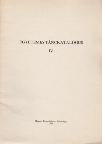 Egyetemes tánckatalógus IV.