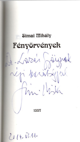 Simai Mihály - Fényörvények- dedikált
