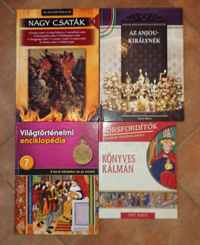 Falvai R�bert Font M�rta - 4 sz�nes k�nyv t�rt�nelem ir�nt �rdekl�d� gyerekeknek: K�nyves K�lm�n, Az Anjou-kir�lyn�k, A korai k�z�pkor �s az iszl�m, Nagy csat�k