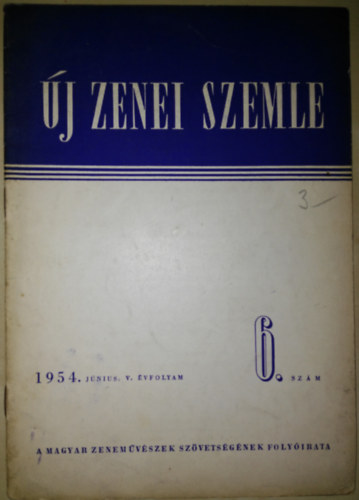 j zenei szemle 1954. jnius V. vfolyam 6. szm
