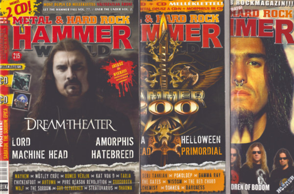 Lnrd Lszl, Cseltei Lszl (szerk.) - 3 db Metal Hammer magazin: 2006/1., 2008/1., 2009/6. szmok
