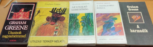 Graham Greene - 5 db Graham Greene reg�ny (c�mek a term�klapon, saj�t fot�)
