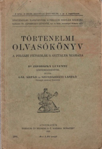 Szerdahelyi Lszl Gl rpd - Trtnelmi olvasknyv a polgri fisikolk II. osztlya szmra