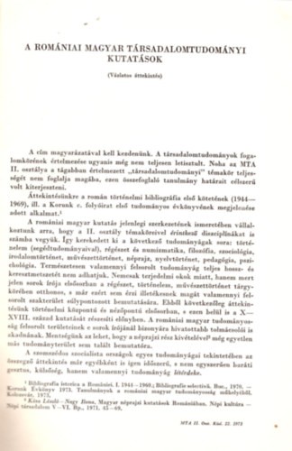 Csorba Csaba - A romniai magyar trsadalomtudomnyi kutatsok - dediklt - Klnlenyomat