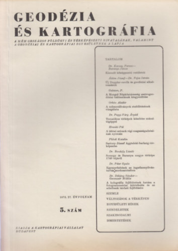 Dr. Jo Istvn  (szerk.) - Geodzia s Kartogrfia 1975/5. szm