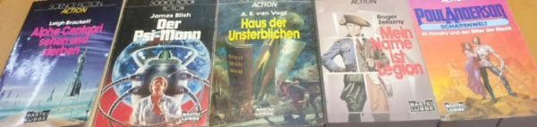 A. E. van Vogt, Leigh Brackett, James Blish, Poul Anderson Roger Zelazny - 5 db Bastei Lbbe Sci-Fi: Alpha Centauri sehen und sterben; Der Psi-Mann; Haus der Unsterblichen; Mein Name ist Legion; Schattenwelt (5 ktet)